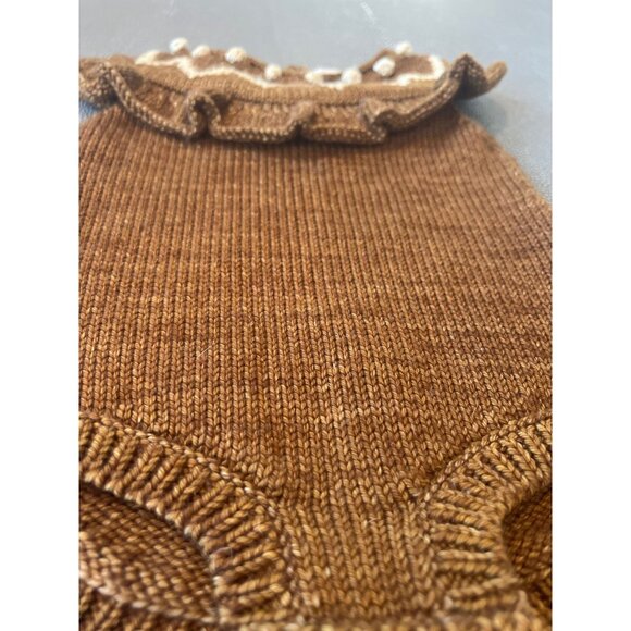 Misha & Puff Holiday Zig Zag Romper Nutmeg 0/6 EUC - Picture 3 of 6